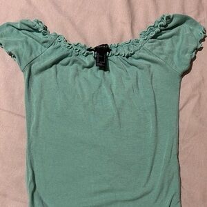 Forever 21 Mint Green Ruffled Blouse